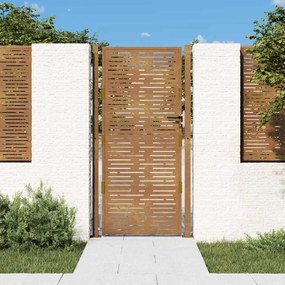 vidaXL Poartă pentru grădină, 105x180 cm, oțel corten, dreptunghiuri