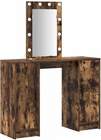 vidaXL Masă de Machiaj cu ușă Maro 102 x 33 x 135 cm Lemn compozit