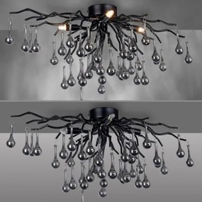 Paul Neuhaus 8090-18 - Lustră aplicată ICICLE 4xG9/40W/230V 30x60 cm negru