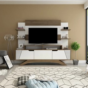 Perete TV Deparo Walnut and White