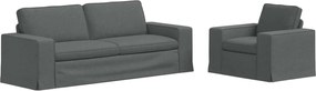 vidaXL Set de canapea 2 pcs Gri închis 182 x 80 x 82 cm țesătură