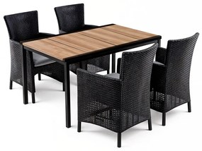 Nadia 4+1 kerti bútor garnitúra szett kőris-grafit