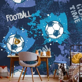 Tapet minge de fotbal în albastru