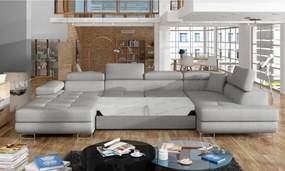 Colțar gri deschis extensibil/cu spațiu de depozitare (cu colț pe partea dreaptă/în formă de "U") Rodrigo – ELTAP