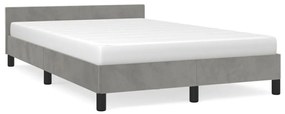 347561 vidaXL Cadru de pat cu tăblie, gri deschis, 120x200 cm, catifea