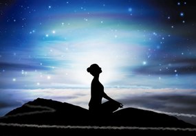 Fototapet - Femeia meditând (147x102 cm)