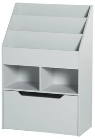 HOMCOM Bibliotecă etajeră Multi-Depozitare 3 rafturi 2 nișe Sertar mare din lemn Gri | Aosom Romania