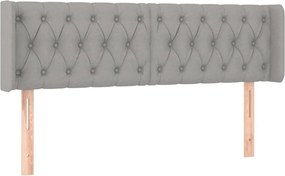 vidaXL Tăblie de pat cu aripioare gri deschis 163x16x78/88 cm textil