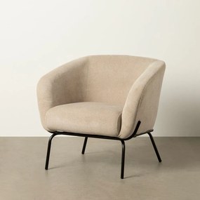Fotoliu bej cu tapițerie din chenille Classic – Ixia