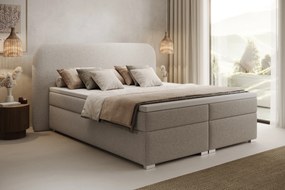 Pat continental Eleris 160x200 cu spațiu de depozitare - bouclé bej Quelle 05