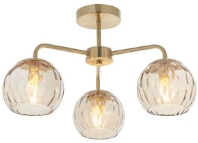 Endon 91968 - Plafonieră aplicată DIMPLE 3xE14/25W/230V auriu/bej fumuriu