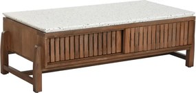 Masuta de cafea din lemn de acacia si marmura, 127X67X47 cm, " Terrazo "