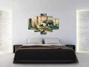 Tablou - Urși în pădure (150x105 cm)