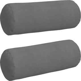 vidaXL Perne Bolster 2 pcs Gri închis Ø 25 x 70 cm