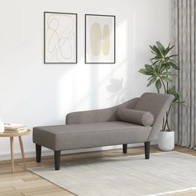 vidaXL Șezlong cu perne, gri taupe, material textil