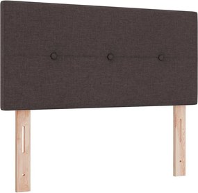 vidaXL Tăblie LED cu benzi LED cu headboard Maro închis 80 cm țesătură
