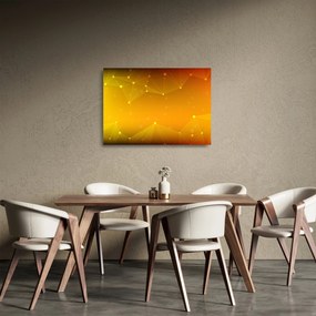 Tablou pe sticlă abstract galben (70x50 cm)