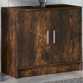 vidaXL Dulap de chiuvetă, stejar fumuriu, 63x29x55 cm, lemn prelucrat