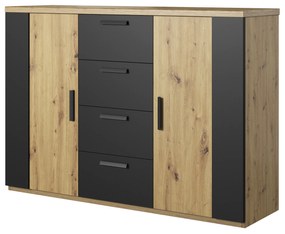 Comodă Signat Typ 26 (negru + Stejar artisan). 1042096