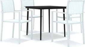 vidaXL Set mobilier pentru grădină, alb, 5 piese