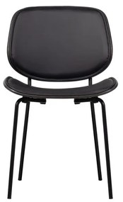 Scaune de dining negre 2 buc. din imitație de piele Close In – WOOOD