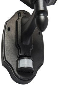 Lămpi de perete exterioare negre cu senzor de mișcare IP44 - New Orleans up