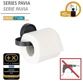 Suport pentru hârtia de toaletă Wenko Static-Loc® Pavia, negru