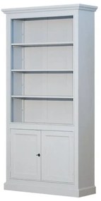 Biblioteca, gri, din lemn de pin, single, aspect rustic, Country