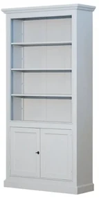 Biblioteca, gri, din lemn de pin, single, aspect rustic, Country