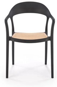 Scaun plastic K530 negru/natur