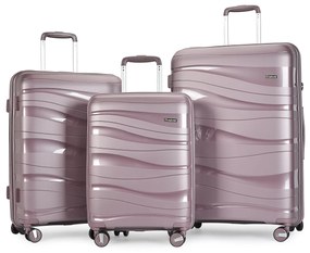 Bontour "Flow" valiză set de 3, 4 roți rotative, Lavanda