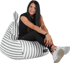 Fotoliu tip sac, alb/gri, LAPIN
