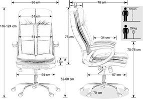 Scaun directorial OFF 799 negru, rezistent 200 kg
