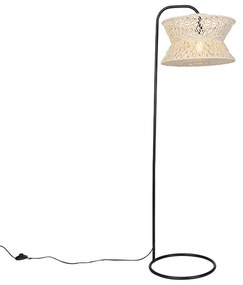 Lampă de podea orientală gri - Leonard