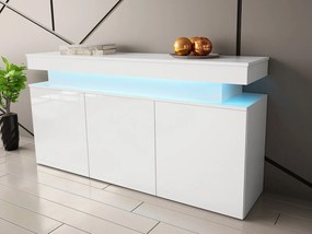 Dulap Lesteralo 3D 160 (Alb + lucios Alb) (cu iluminat LED). 1105936