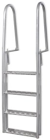 vidaXL Scară amdocare/piscină cu 4 trepte, aluminiu, 167 cm