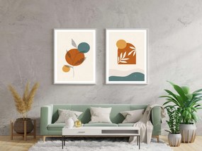 Tablou decorativ înrămat în MDF (2 bucăți), Wallity, Culoare: Multicolor