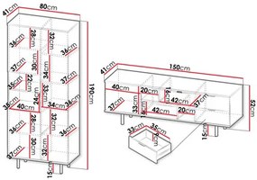 Set mobilier living Newelon III (Cașmir + auriu) . 1105967