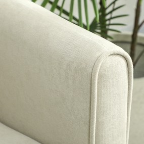 HOMCOM Canapea cu 2 Locuri din Catifea cu Spătar Matlasat și Pernă Detașabilă, Canapea Compactă Modernă cu Picioare din Metal pentru Sufragerie, 124x73x92 cm, Crem | Aosom Romania