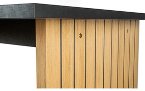 Masă de dining cu blat cu aspect de lemn de stejar 90x160 cm Stripe – Woodman