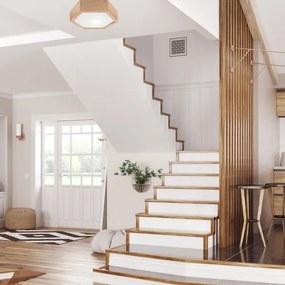 Plafonieră OAK HEX 1xE27/60W/230V d. 32 cm stejar