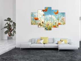 Tablou - Fluturi pe pajiștea de vară (150x105 cm)