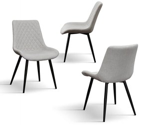 SET 4 Scaune Point tesatura, structura metalica - GRI - STANDARD