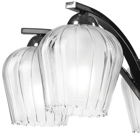 Lustră pe tijă PAULA 5xE27/60W/230V neagră