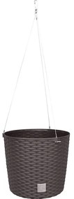 Ghiveci decorativ cu lant, rotund, maro, 25.6x21.9 cm, Rato Round WS