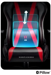 Scaun gaming Diablo X-Horn 2.0 King Size: Negru-roșu Diablochairs