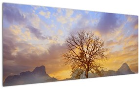 Tablou - Peisaj cu floarea soarelui (120x50 cm)