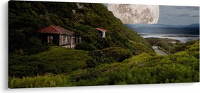 Tablou - peisaj cu luna (120x50 cm)