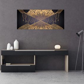 Tablou - Mandala aurie cu săgeți (120x50 cm)