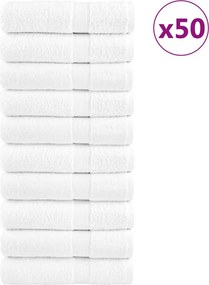 vidaXL Prosoape mâini premium, SOLUND 50 buc alb 50x100cm 600gsm